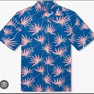 chubbies Navy Blue Polo with Pink Tropical Print